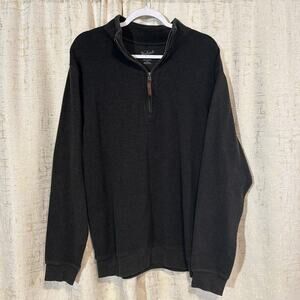 Woolrich Woolen Mills Brown Long Sleeve Cotton Quarter Zip Pullover Men's‎ Large